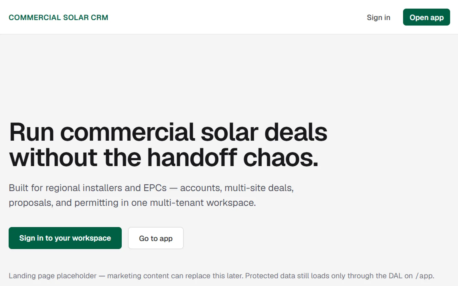Commercial Solar CRM — Commercial solar — installers & EPCs